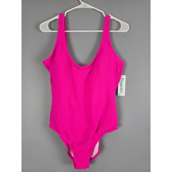 Freshwater One Piece Swim Suit L Womens Barbie Pink Padded Swimwear NWT - Picture 1 of 5